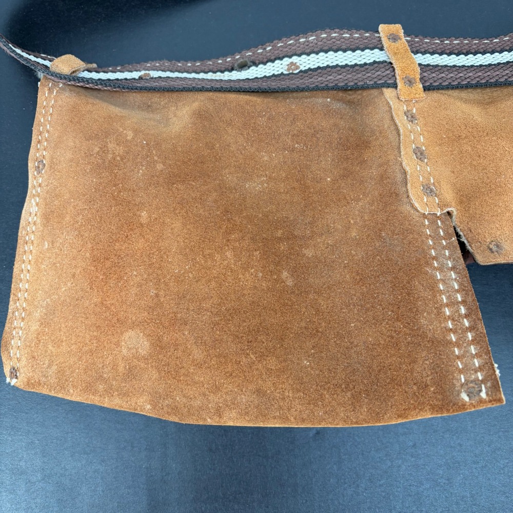 Nicholas Tool Belt Heavy Split Cowhide Leather Pockets Workwear Carpenter Apron - Picture 6 of 10